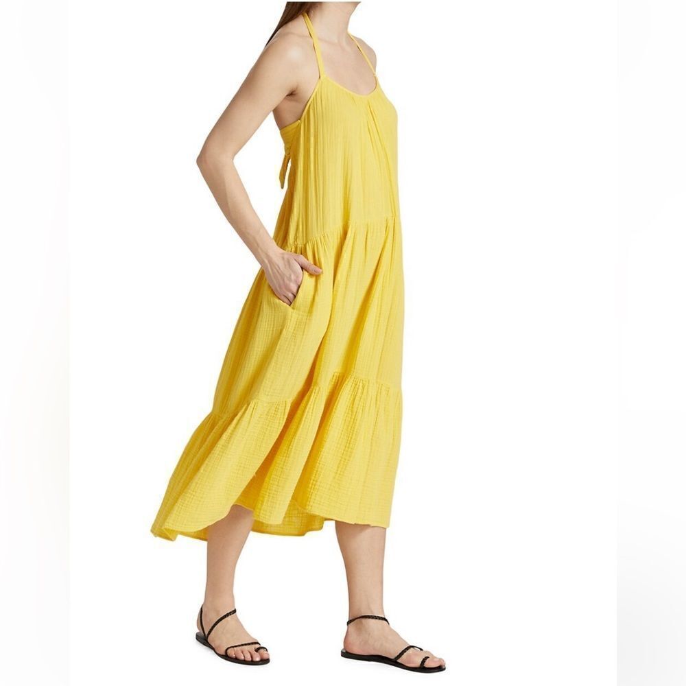 NWT Xirena Reagen Cotton Gauze Midi Dress Lemon XS